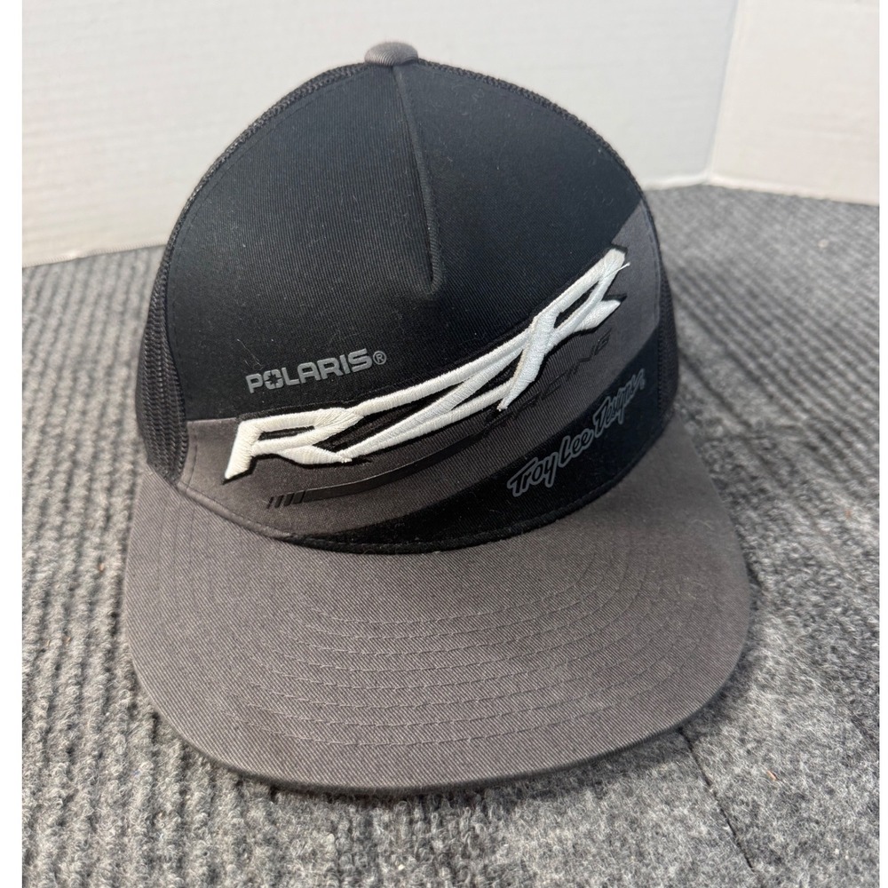 Troy Lee Designs Polaris RZR Racing Trucker Hat Black Grey Red Snapback Cap